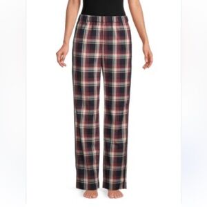 Maje Plaid Wide Leg Pants - Red, Black, White